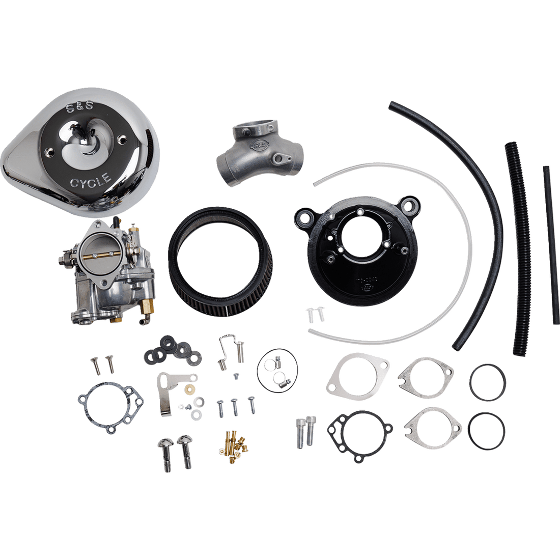 S&S CYCLE Super E Carburetor with Stealth Air Cleaner Kit Chrome Twin Cam 1100151