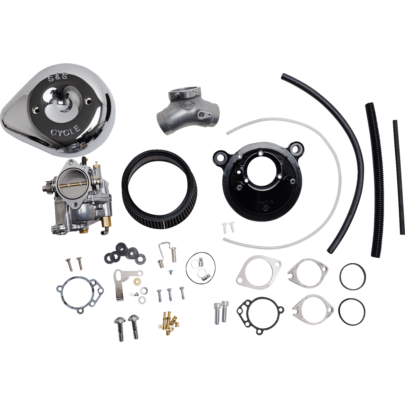 S&S CYCLE Super E Carburetor with Stealth Air Cleaner Kit Chrome Twin Cam 1100151