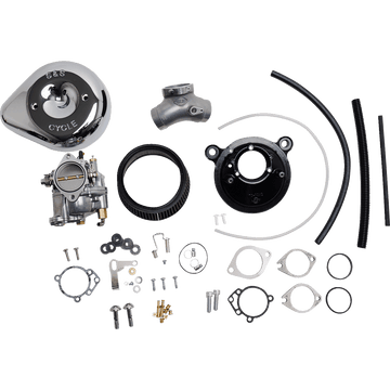 S&S CYCLE Super E Carburetor with Stealth Air Cleaner Kit Chrome Twin Cam 1100151