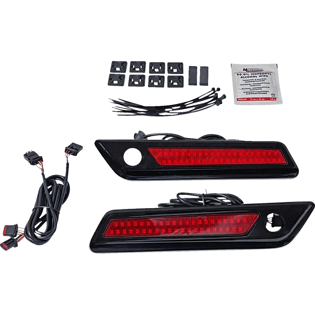 CUSTOM DYNAMICS Latch Light Saddlebag Dual Color Red Black CDSBLDCRB