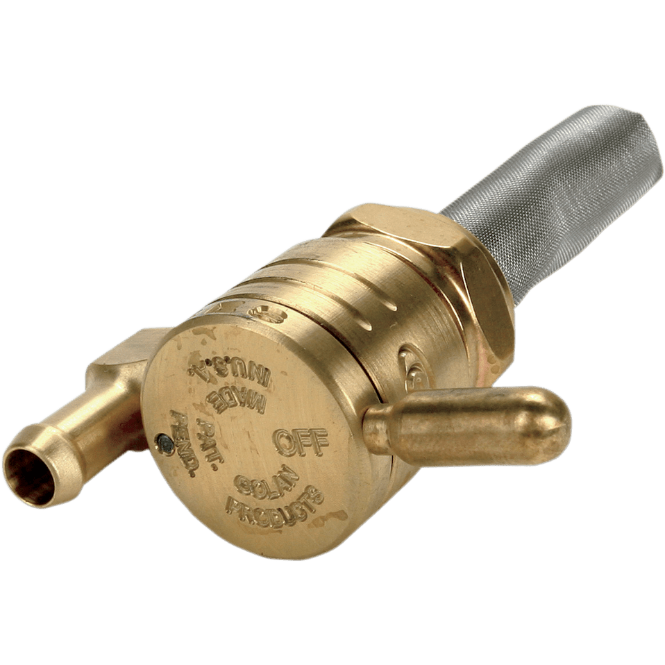 GOLAN PRODUCTS "Click-Slick" Fuel Petcock Downward Raw Brass 22mm 76312DBS