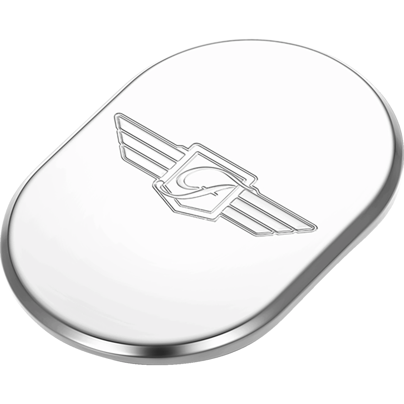 FIGURATI DESIGNS Antenna Cover Right Rear Fender FD Logo Polished Stainless Steel