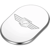 FIGURATI DESIGNS Antenna Cover Right Rear Fender FD Logo Polished Stainless Steel