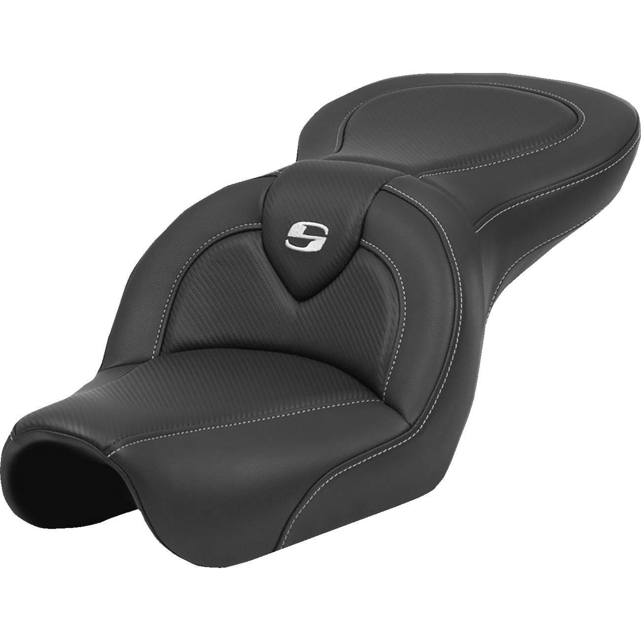 SADDLEMEN Roadsofa™ Seat Carbon Fiber Black Stitch without Backrest FL '04-'05 80404185