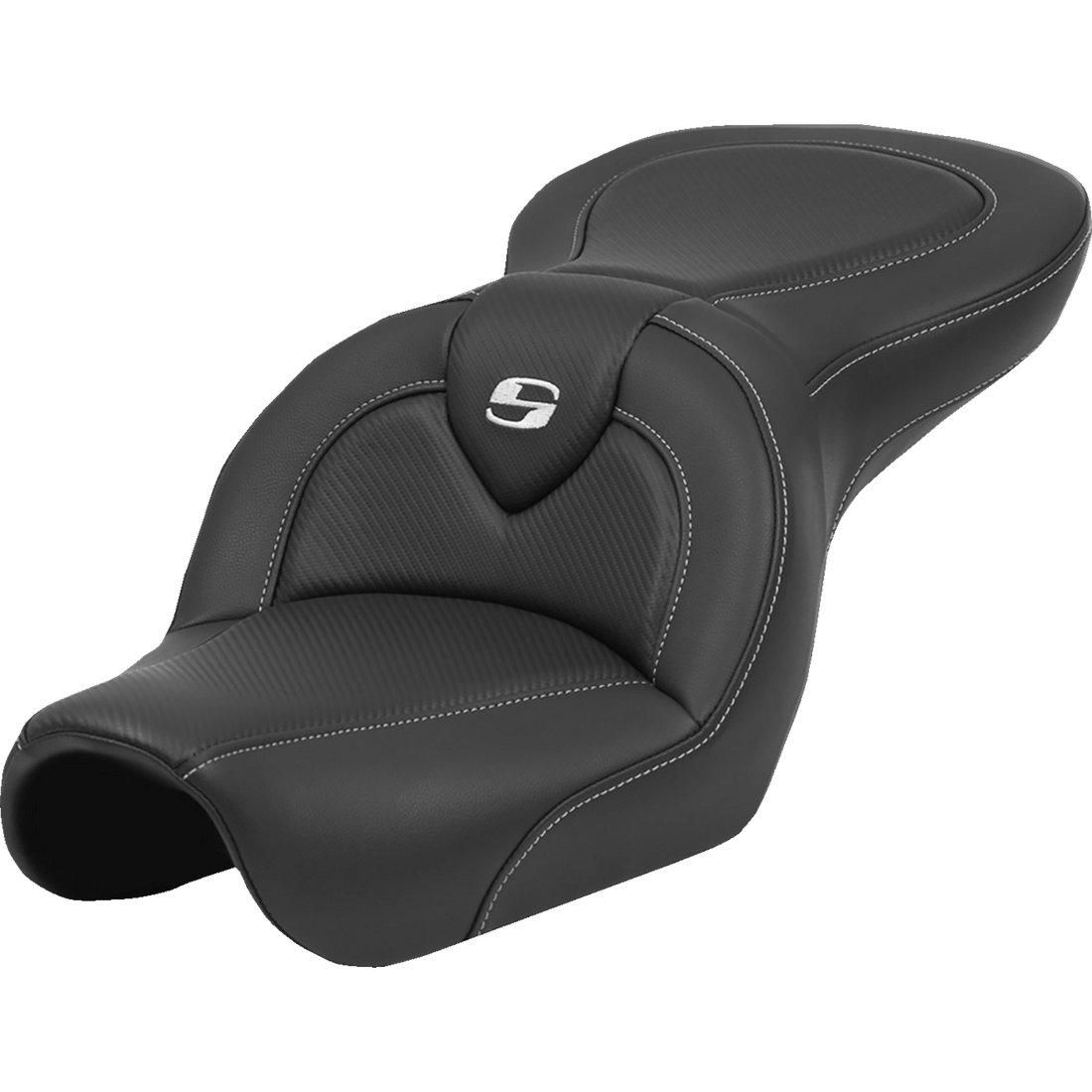 SADDLEMEN Roadsofa™ Seat Carbon Fiber Black Stitch without Backrest FL '04-'05 80404185