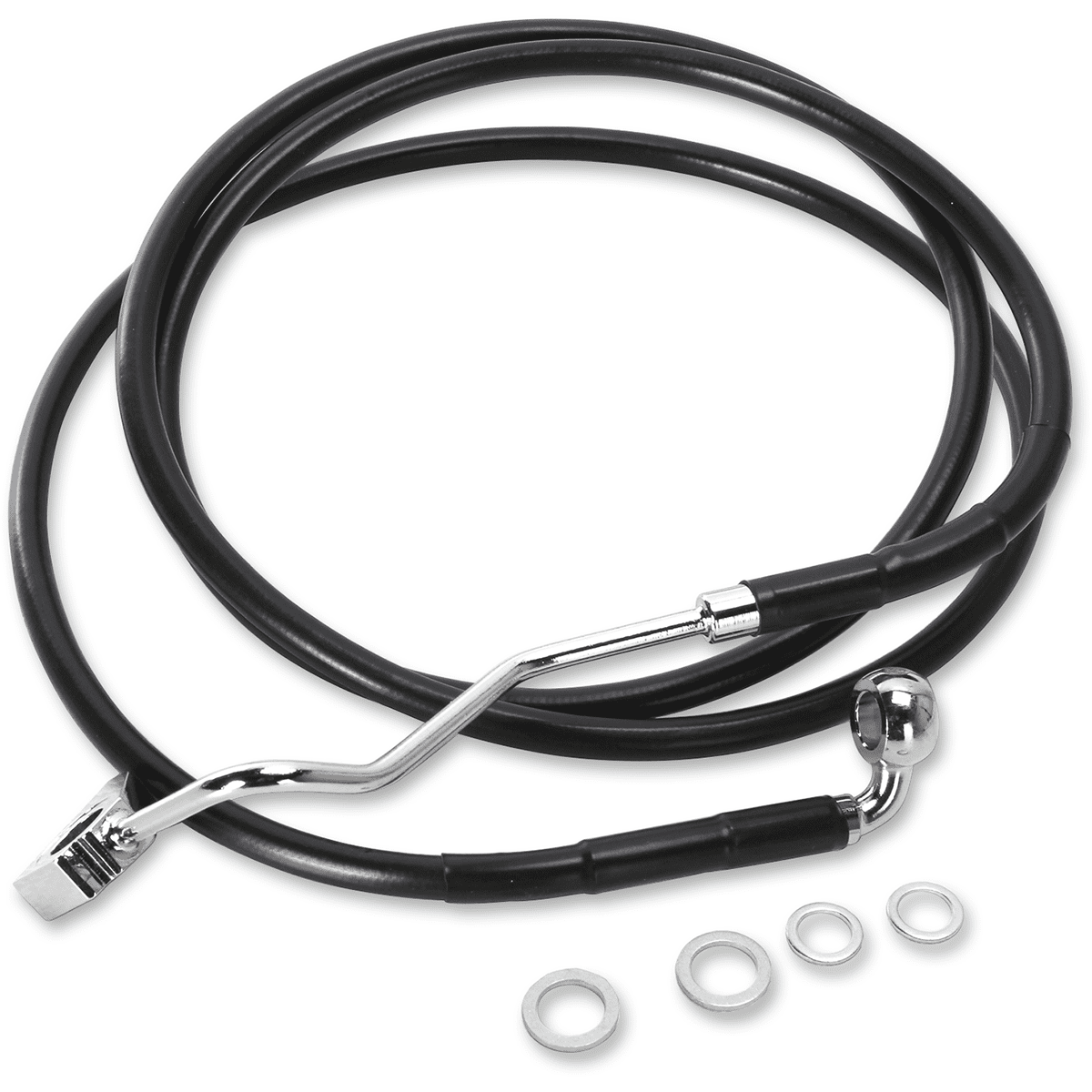 DRAG SPECIALTIES Brake Line Front Upper Black +4"