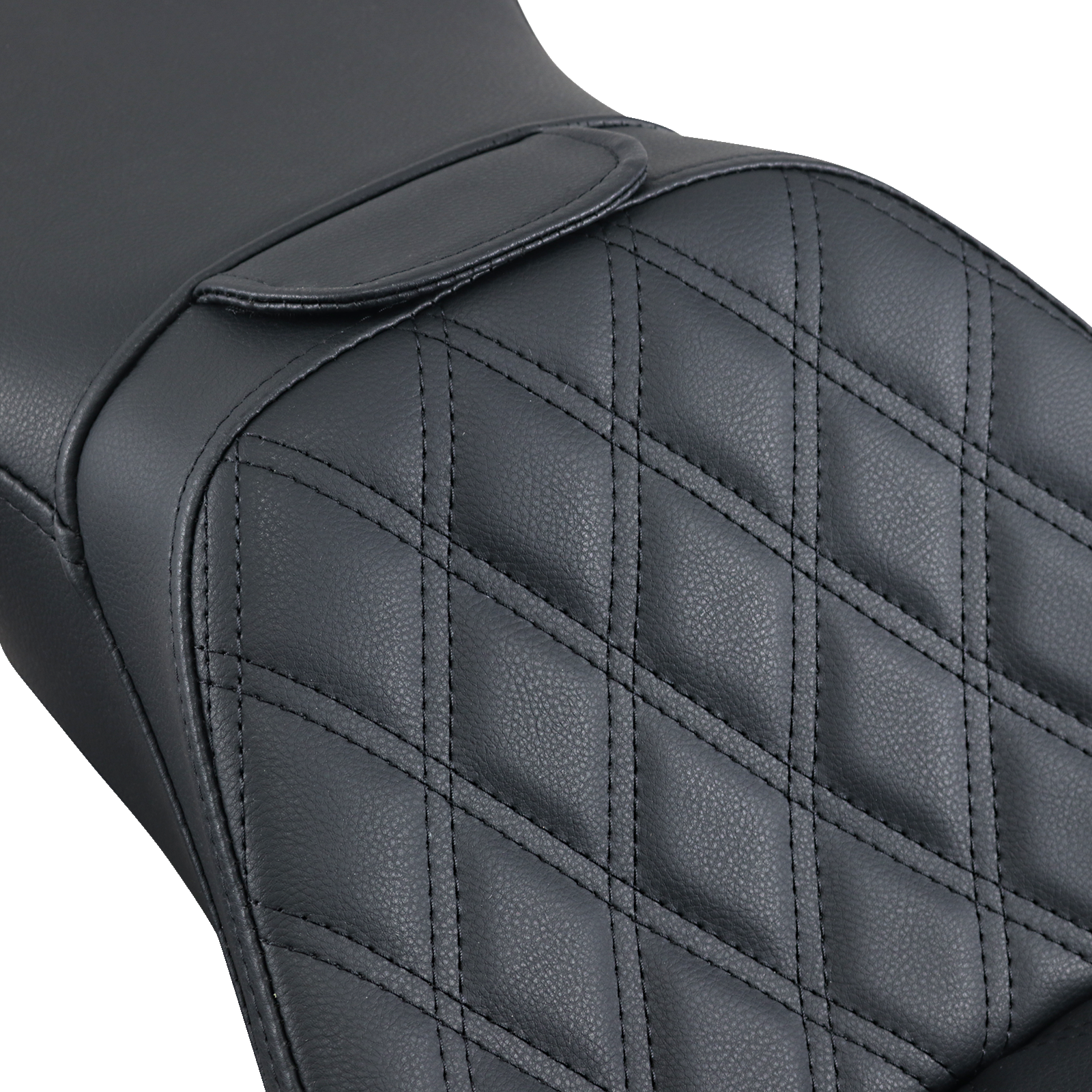 SADDLEMEN Explorer Seat With Backrest Lattice Stitched Black FLSTN 80615030LS