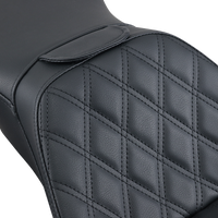 SADDLEMEN Explorer Seat With Backrest Lattice Stitched Black FLSTN 80615030LS