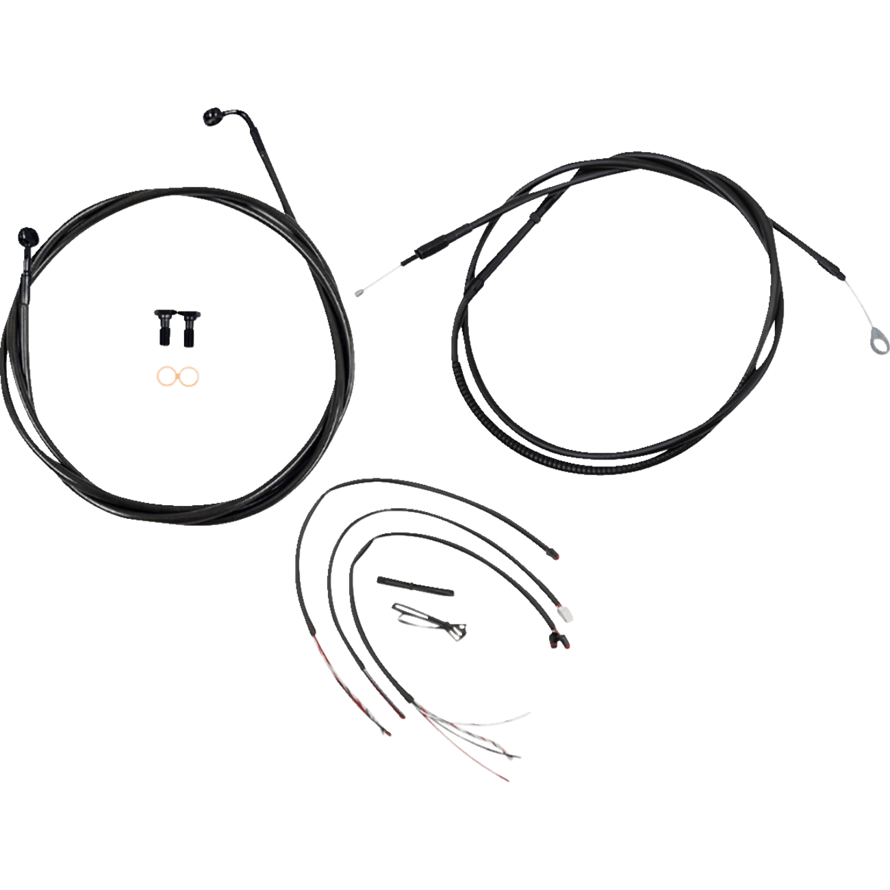 LA CHOPPERS Handlebar Cable/Brake Line Kit Quick Connect Complete 12" 14" Handlebars Midnight LA8156KT213M