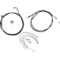 LA CHOPPERS Handlebar Cable/Brake Line Kit Quick Connect Complete 12" 14" Handlebars Midnight LA8156KT213M