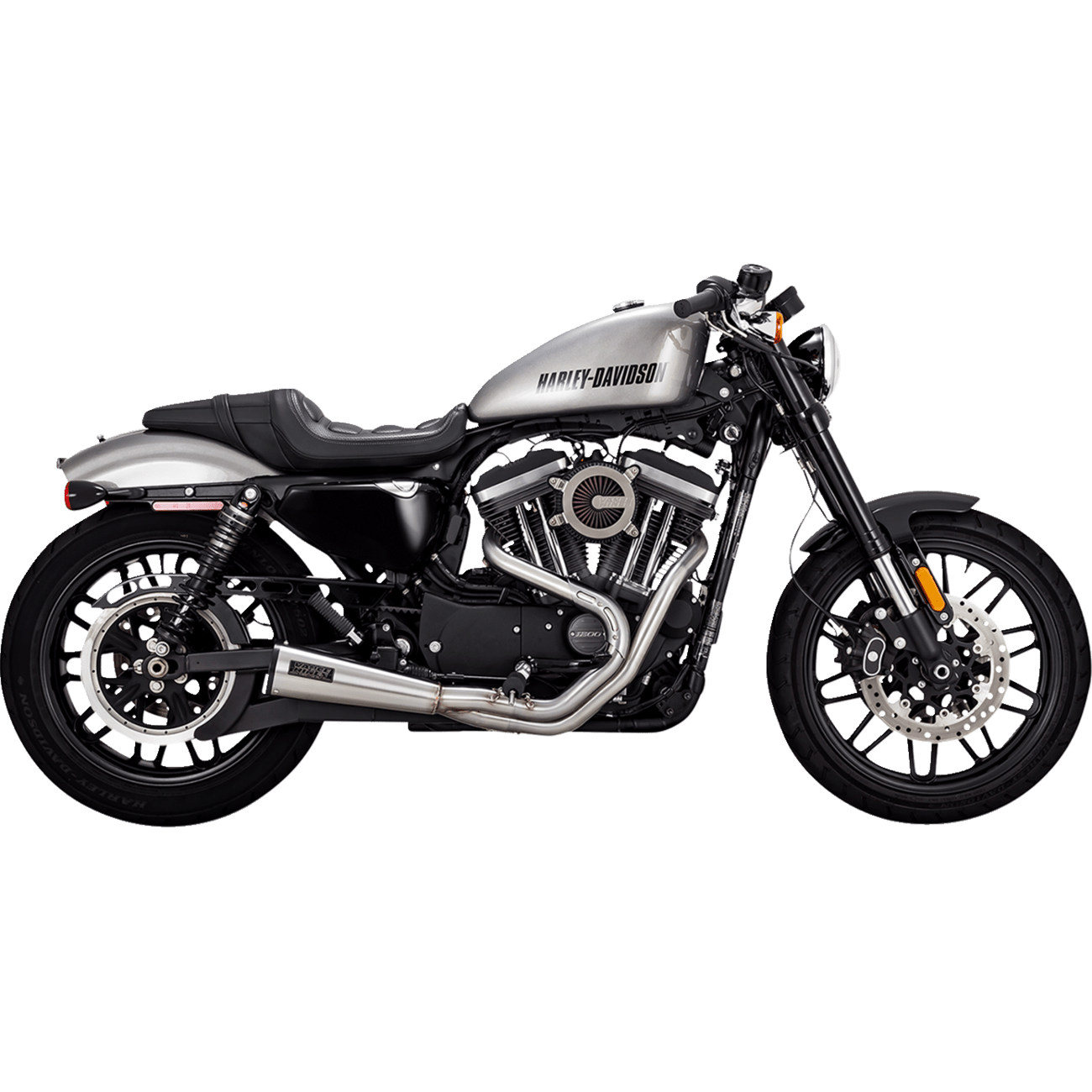 VANCE & HINES 2-into-1 Upsweep Exhaust System Brushed Stainless Steel 27327