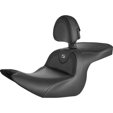 SADDLEMEN Roadsofa™ Carbon Fiber Seat Carbon Fiber with Backrest GL1800 '18-'23 H1807185BR