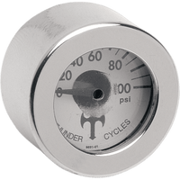 EDDIE TROTTA DESIGNS Mini Oil Pressure Gauge and Cover Polished White Face 3/16" W x 9/16" D TC001