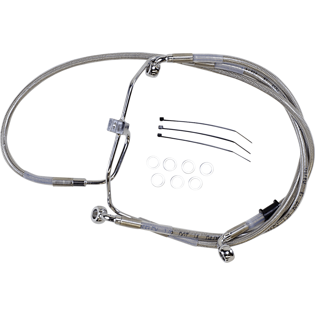 DRAG SPECIALTIES Brake Line +8" Stainless Steel FXDF '08-'17