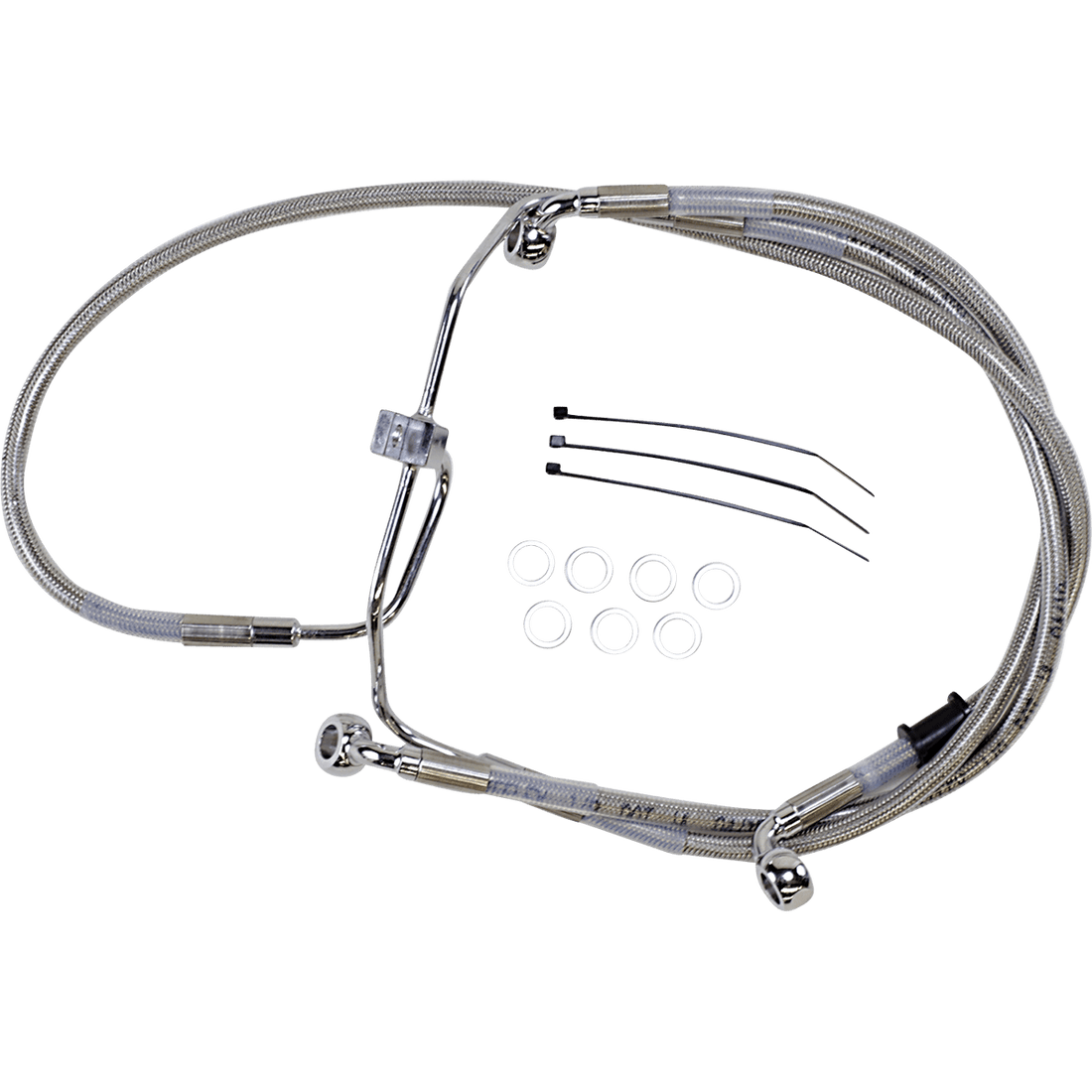 DRAG SPECIALTIES Brake Line +8" Stainless Steel FXDF '08-'17