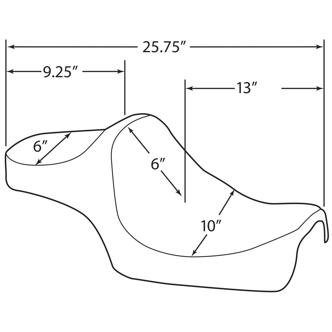 DRAG SPECIALTIES Predator III Seat Smooth Black XL '82-'03