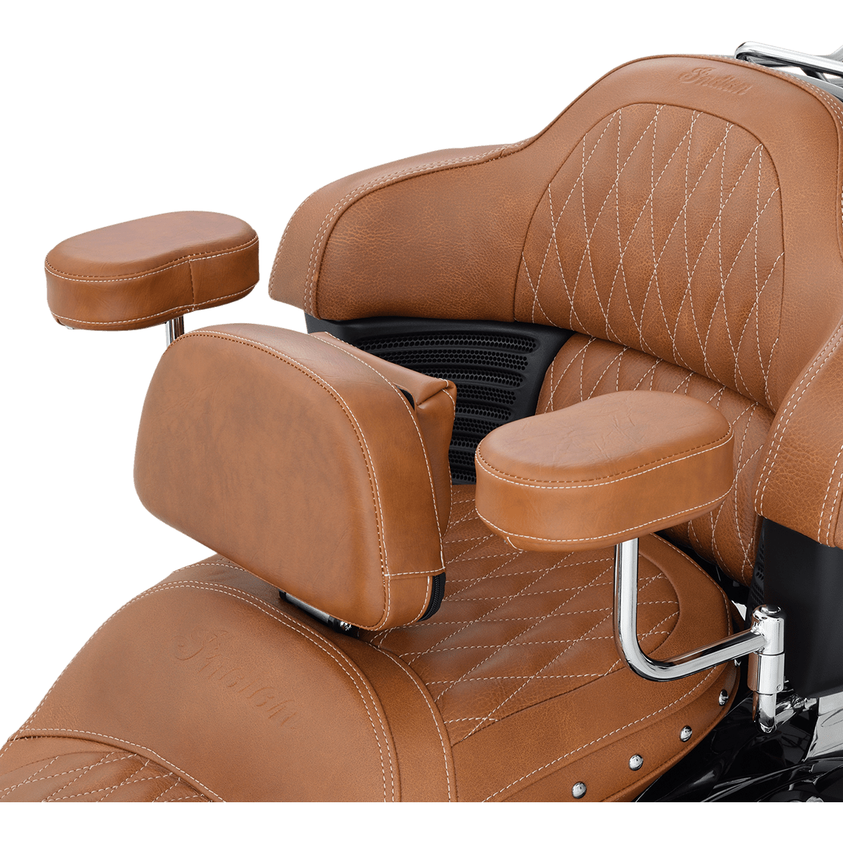 SHOW CHROME Deluxe Armrest Passenger Tan Indian 30203