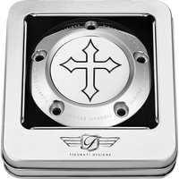 FIGURATI DESIGNS Timing Cover 5 Hole Cross Stainless Steel FD41TC5HSS