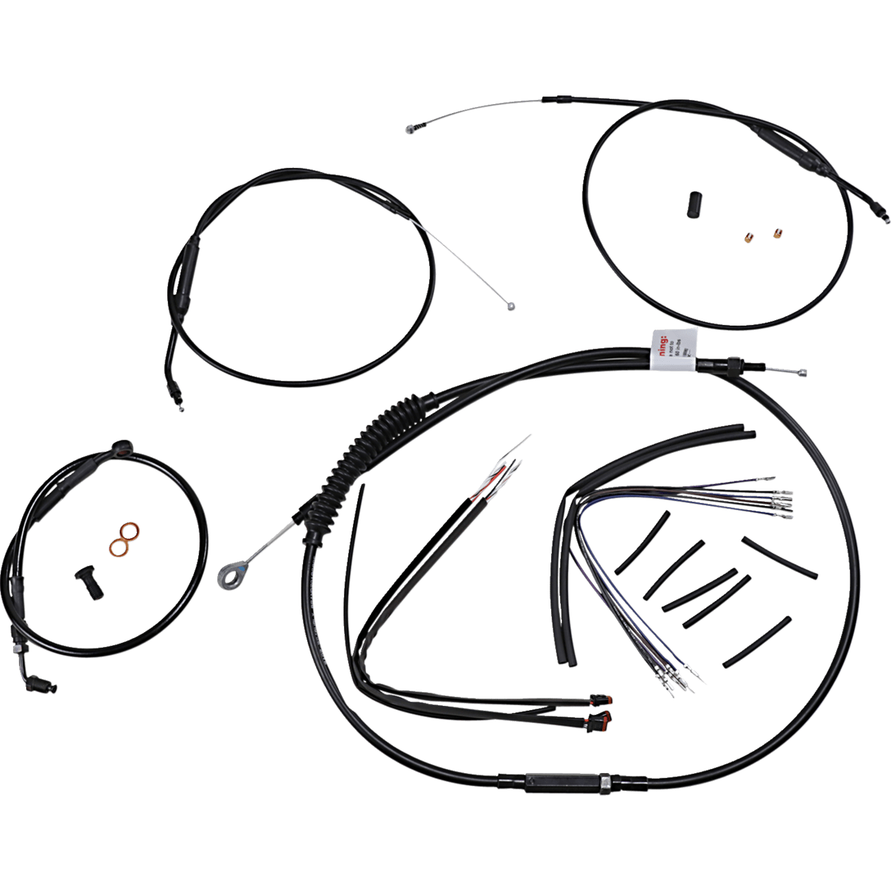 BURLY BRAND Handlebar Cable and Brake Line Kit Extended Sportsters 12" T-Bar Handlebars ABS B301268