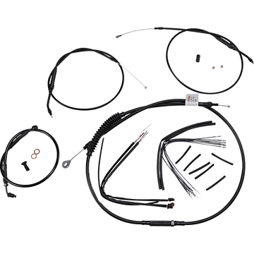 BURLY BRAND Handlebar Cable and Brake Line Kit Extended Sportsters 12" T-Bar Handlebars ABS B301268