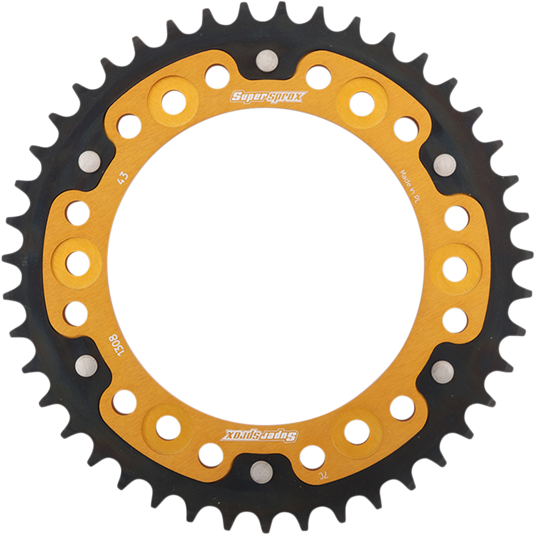 SUPERSPROX Stealth Rear Sprocket 43 Tooth Gold Honda RST130843GLD