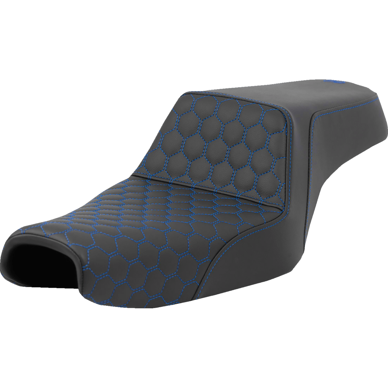 SADDLEMEN Step-Up Seat Honeycomb Blue Stitching Sportster '04-'22 A80711177BLU