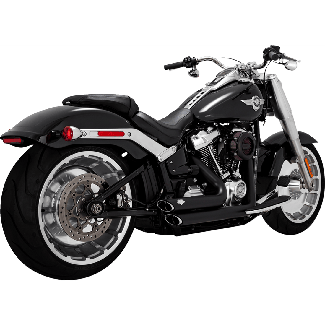 VANCE & HINES Shortshots Staggered Exhaust System Matte Black 47335