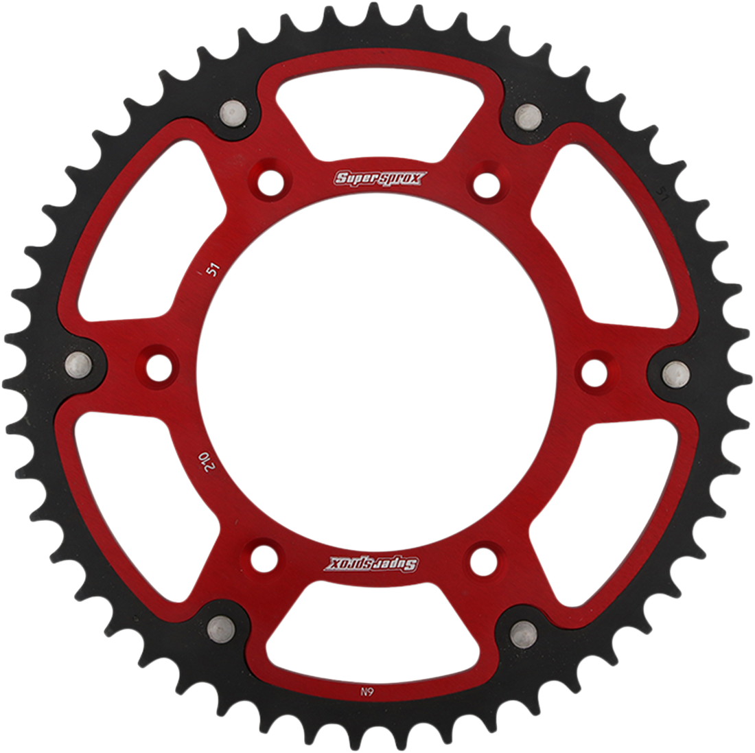 SUPERSPROX Stealth Rear Sprocket 51 Tooth Red Honda RST21051RED