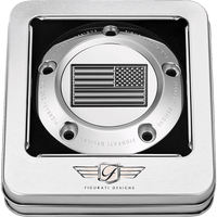 FIGURATI DESIGNS Timing Cover 5 Hole Green Line American Flag Stainless Steel FD72TC5HSS