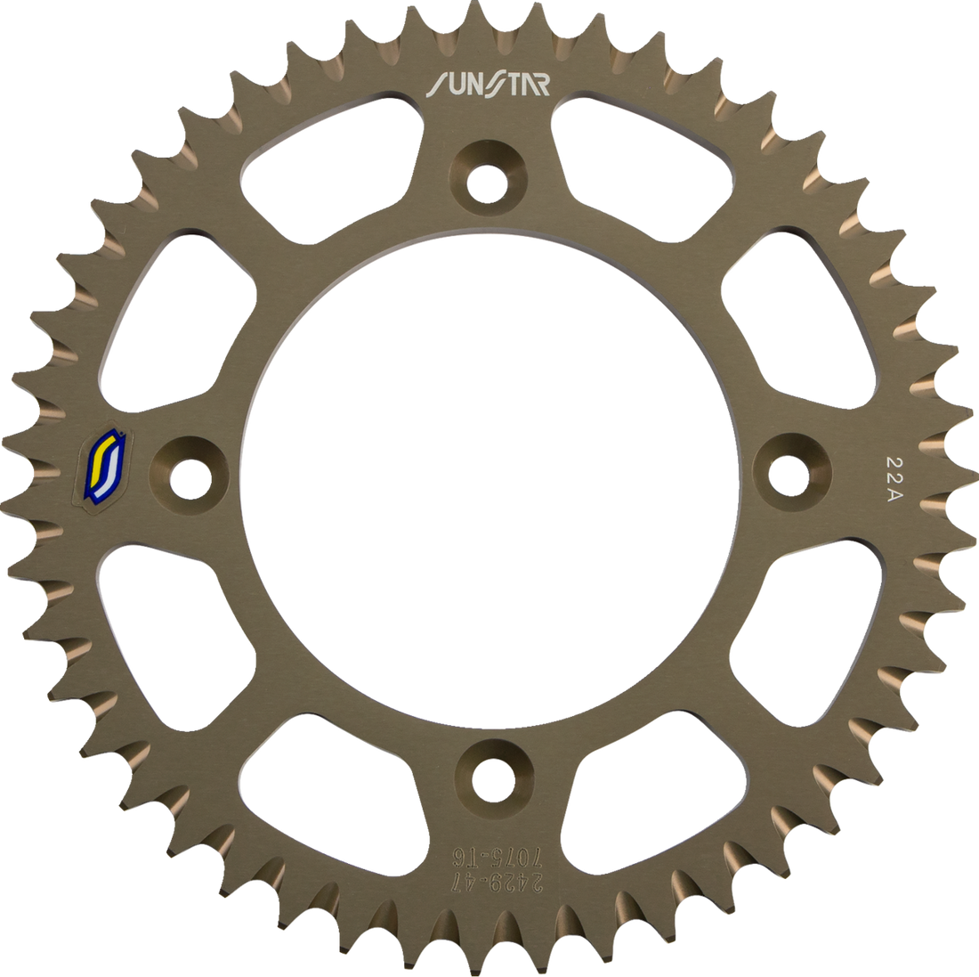 SUNSTAR SPROCKETS Rear Sprocket 47 Tooth Suzuki/Yamaha Works/Gold