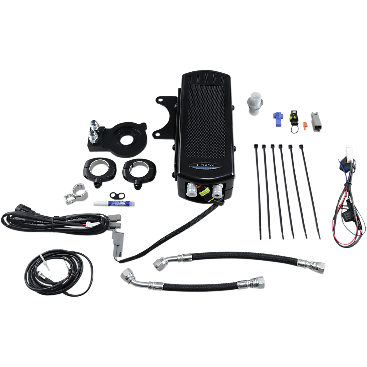 ULTRACOOL Side Mount Oil Cooler Kit Gloss Black Sportster SMSP2G