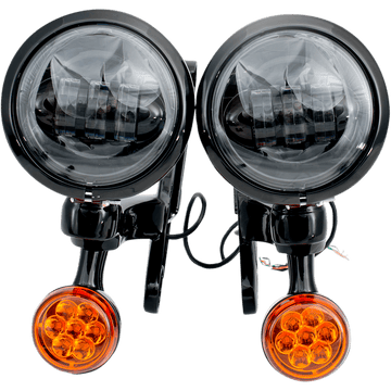 RIVCO PRODUCTS LED Turn/Run Lights 4-1/2" Black/Black