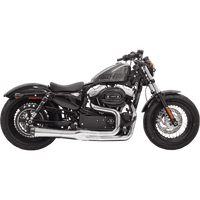 BASSANI XHAUST Mega Power Exhaust Chrome Short '14-'21 XL with Mid/Forward Controls 1X32R