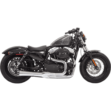 BASSANI XHAUST Mega Power Exhaust Chrome Short '14-'21 XL with Mid/Forward Controls 1X32R