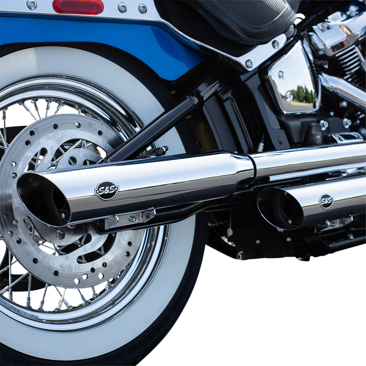 S&S CYCLE Slash Cut Mufflers 50 State Chrome 5500756B