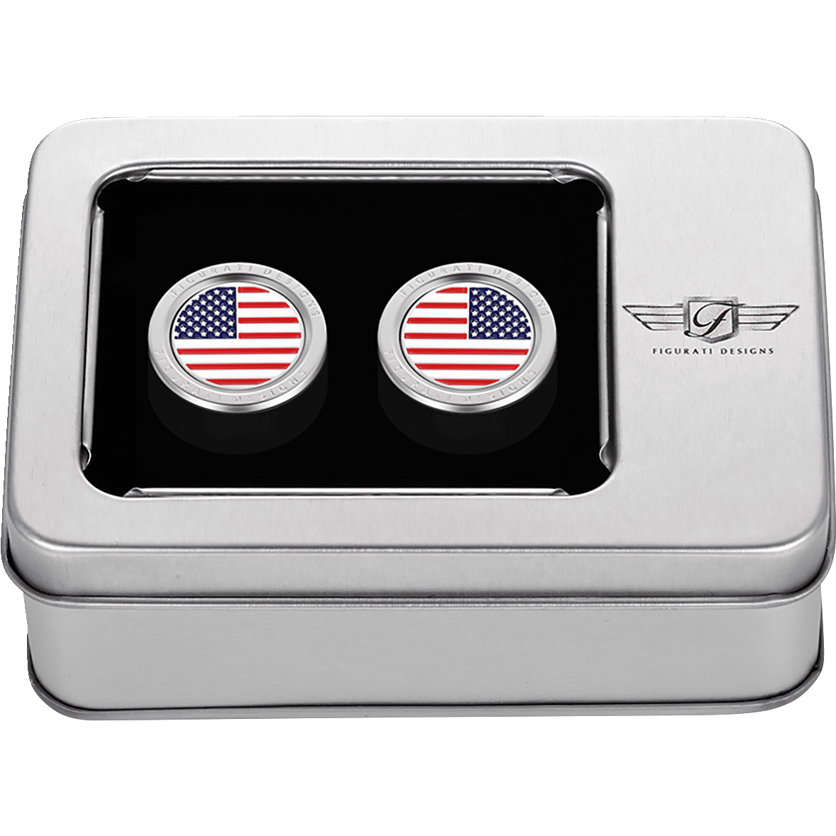 FIGURATI DESIGNS Docking Hardware Covers American Flag Short Stainless Steel FD20DC2530SS