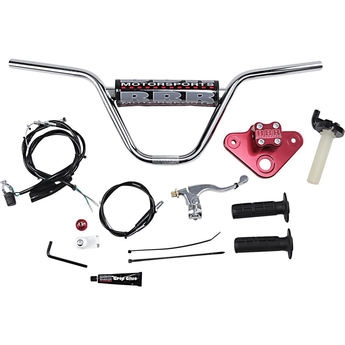 BBR MOTORSPORTS Risers w/ Handlebar XR/CRF50 Red 510HXR5041