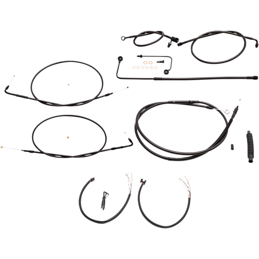 LA CHOPPERS Handlebar Cable/Brake Line Kit Complete 12" 14" Handlebars Midnight LA8151KT2A13M