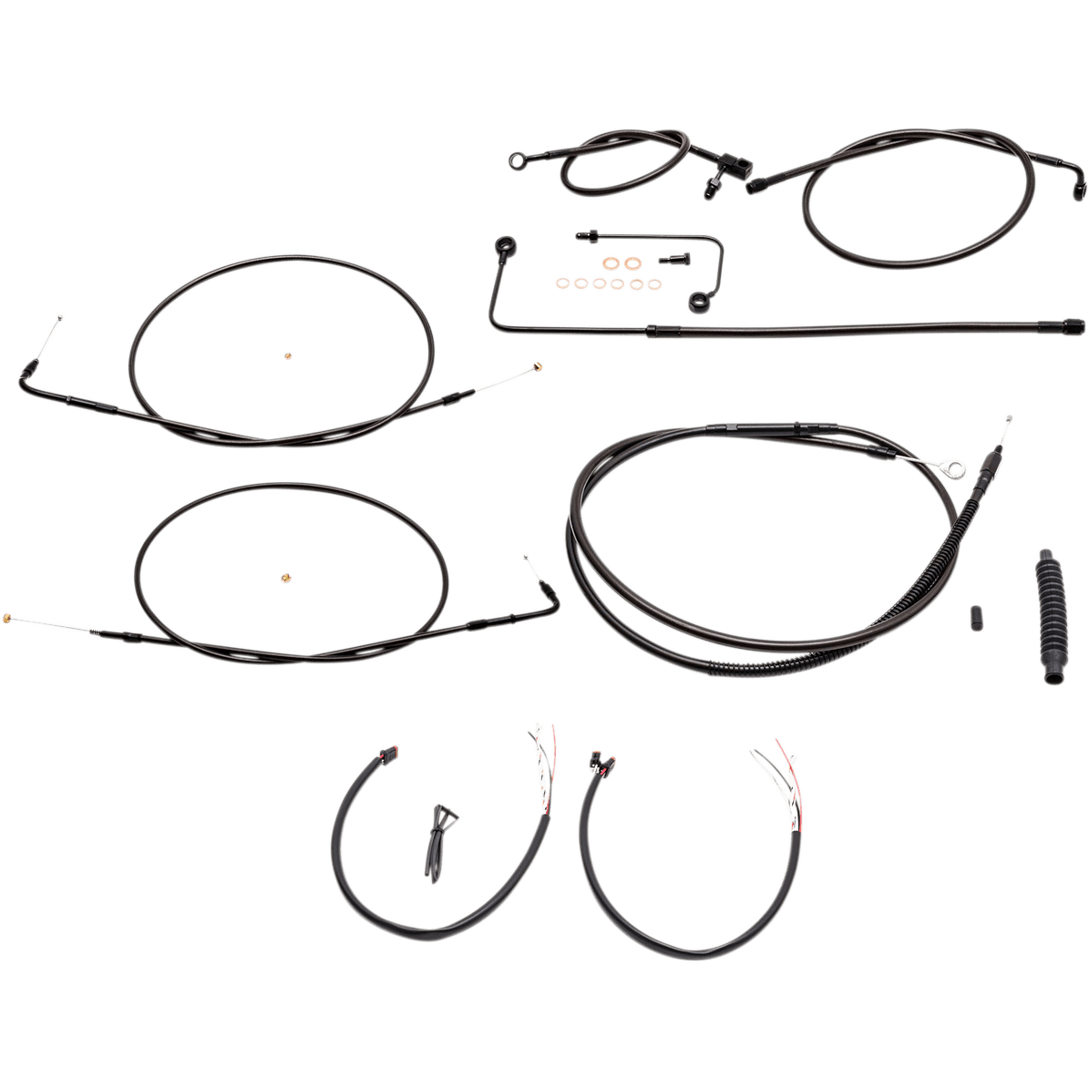 LA CHOPPERS Handlebar Cable/Brake Line Kit Complete 12" 14" Handlebars Midnight LA8151KT2A13M