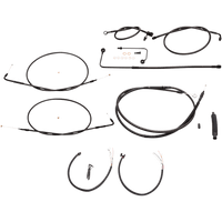 LA CHOPPERS Handlebar Cable/Brake Line Kit Complete 12" 14" Handlebars Midnight LA8151KT2A13M