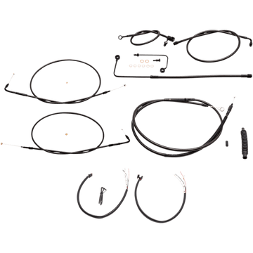 LA CHOPPERS Handlebar Cable/Brake Line Kit Complete 12" 14" Handlebars Midnight LA8151KT2A13M