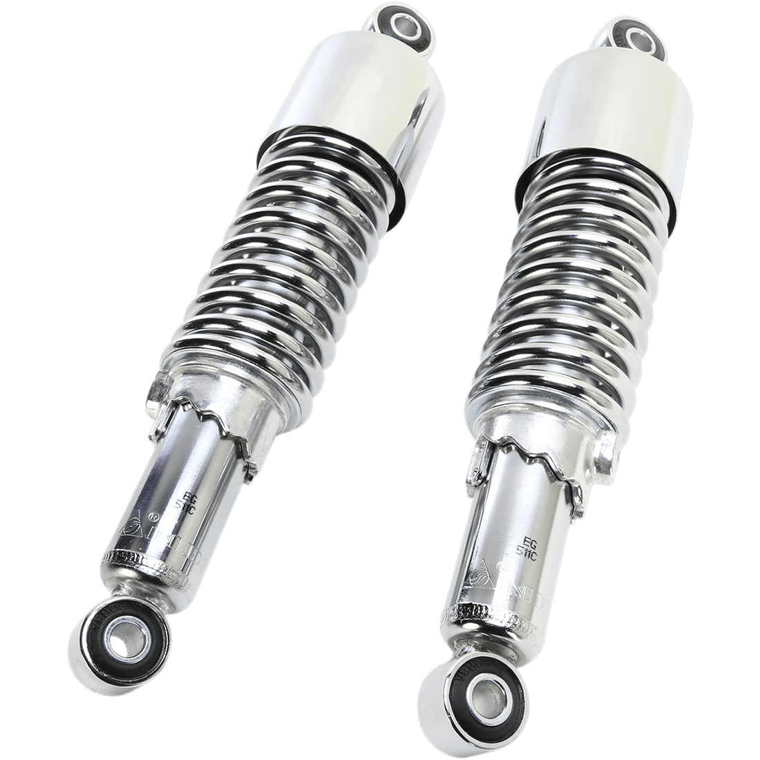 EMGO Custom Shorty Shocks with Shroud Chrome Body/Chrome Spring Finish Eye Lowering 1705693