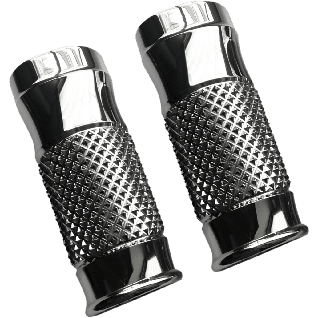 EDDIE TROTTA DESIGNS Fork Slider Covers Cross-Cut Chrome Extended +2" TC964