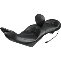 MUSTANG One-Piece Touring Seat Heated w/ Driver Backrest Black 79723