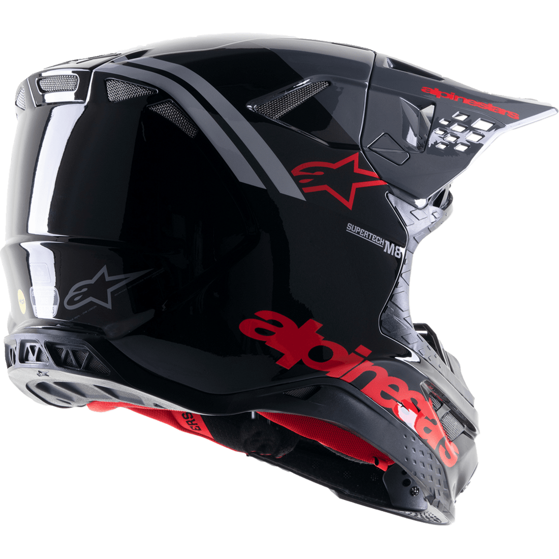 ALPINESTARS Supertech M8 Helmet Radium 2 MIPS® Gloss Black/Neon Red Large