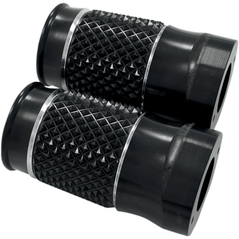 EDDIE TROTTA DESIGNS Fork Slider Covers Cross-Cut Black Anodized TC998B