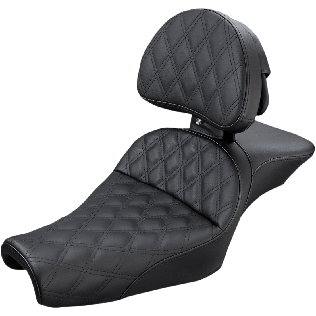 SADDLEMEN Explorer Seat With Backrest Lattice Stitched Black XL '04-'22 80711030LS