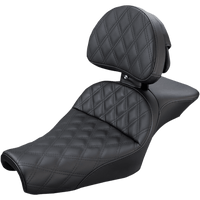 SADDLEMEN Explorer Seat With Backrest Lattice Stitched Black XL '04-'22 80711030LS