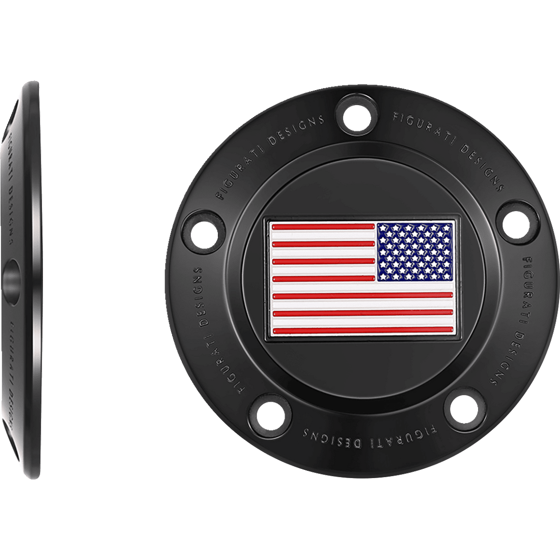 FIGURATI DESIGNS Timing Cover 5 Hole American Flag Black FD21RTC5HBLK