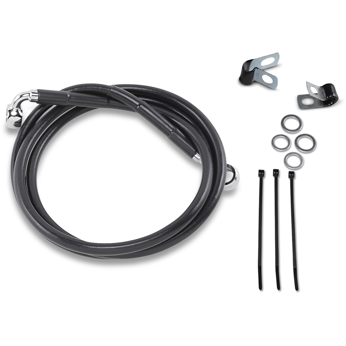 DRAG SPECIALTIES Brake Line Front Black +8" '99-'07 FXST